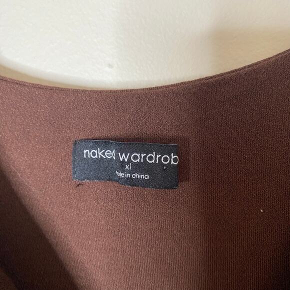 NAKED WARDROBE Brown Tank Mini Dress Size XL - Picture 5 of 8